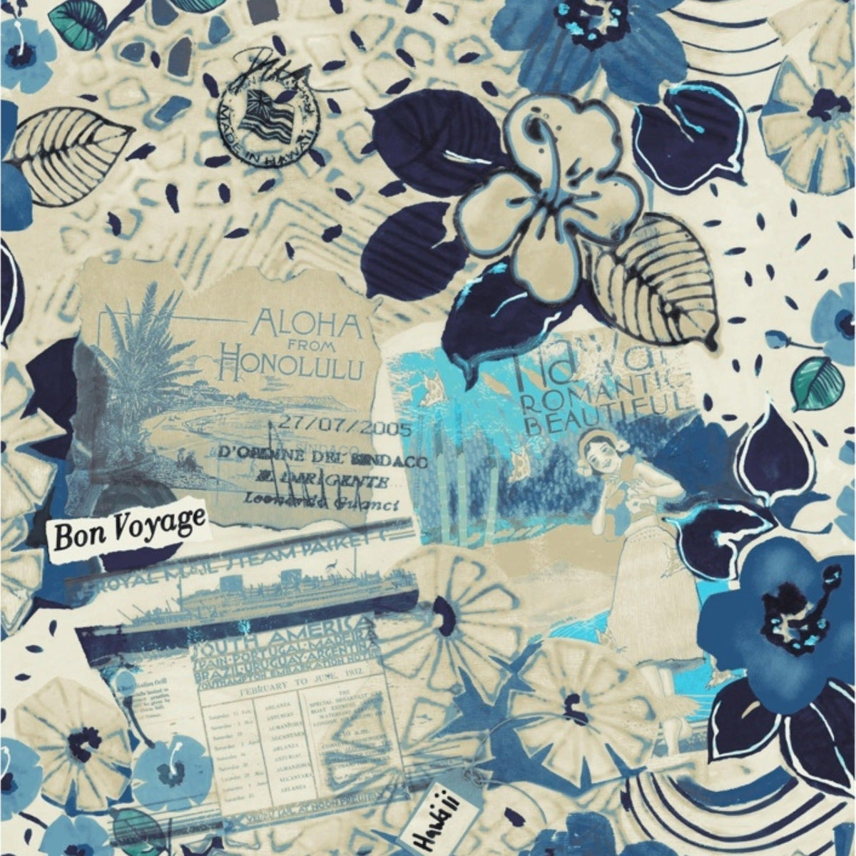 Print Top - Passport Blue