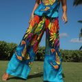 Long Wide Leg Pants - Montego Bay