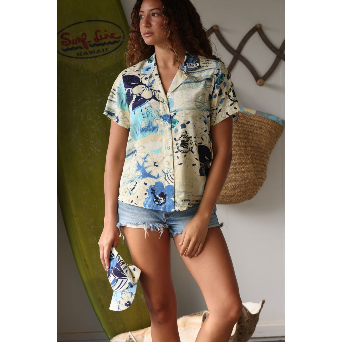Print Top - Passport Blue