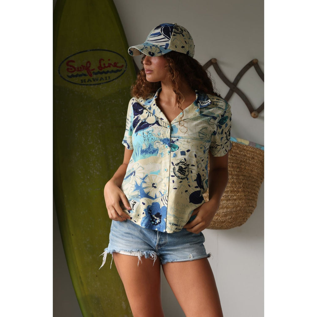 Print Top - Passport Blue
