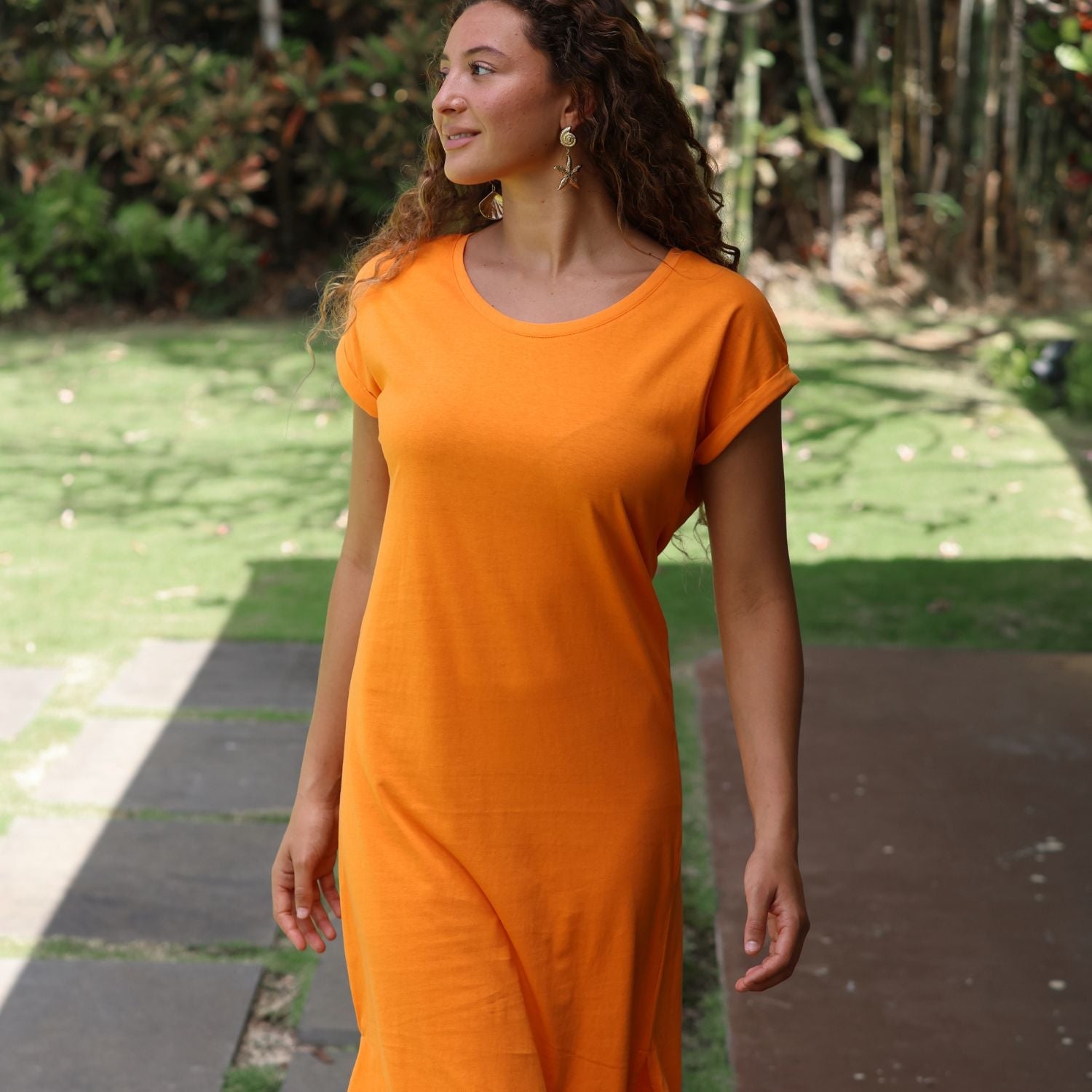 Ladies Solid Long Knit Dress