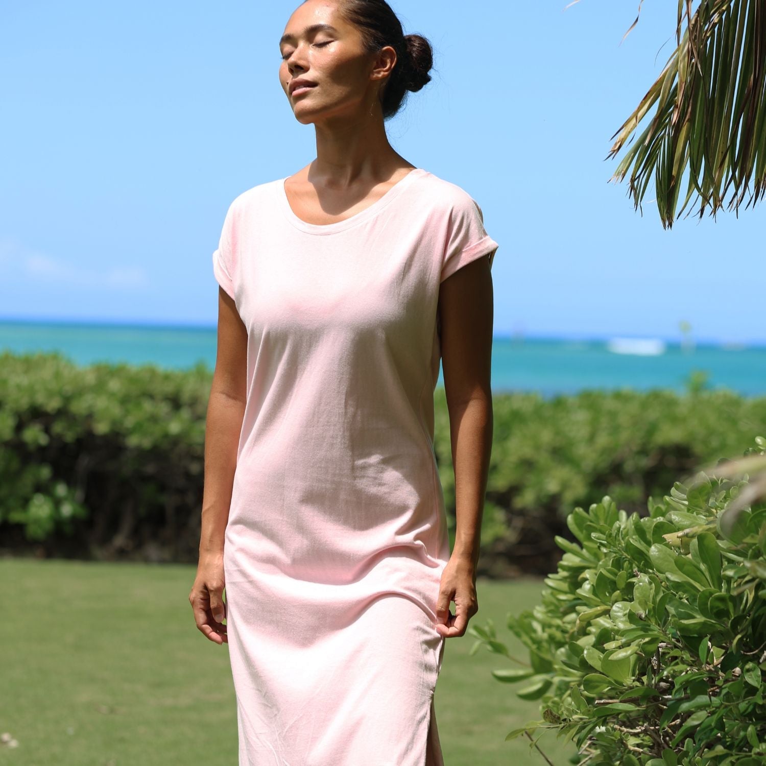 Ladies Solid Long Knit Dress