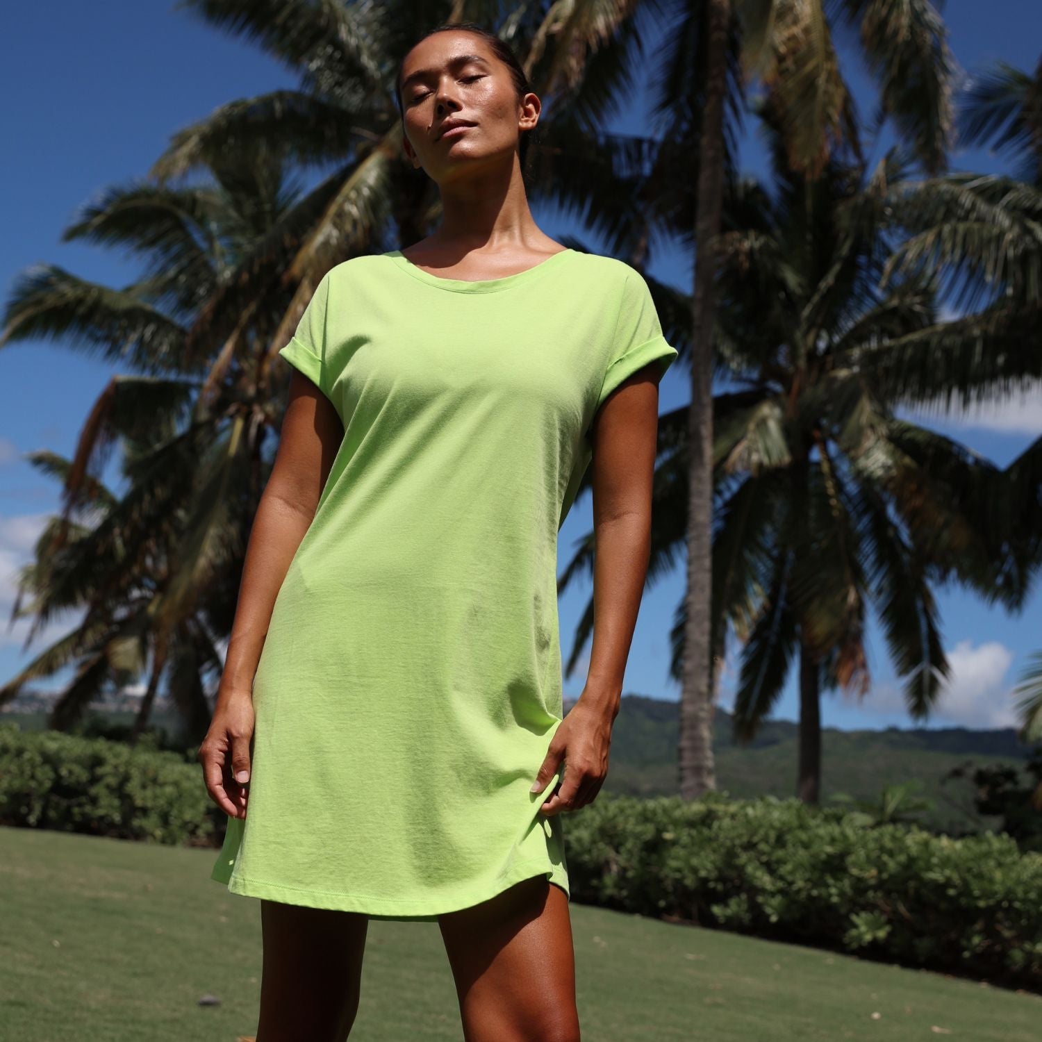 Ladies Solid Short Knit Dress