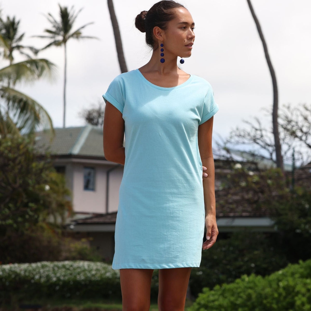 Ladies Solid Short Knit Dress