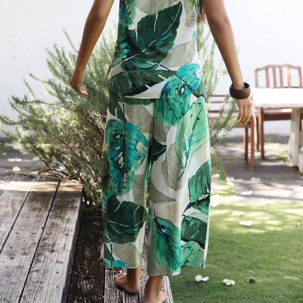 Cropped Wide Leg Pants - Palo Santo