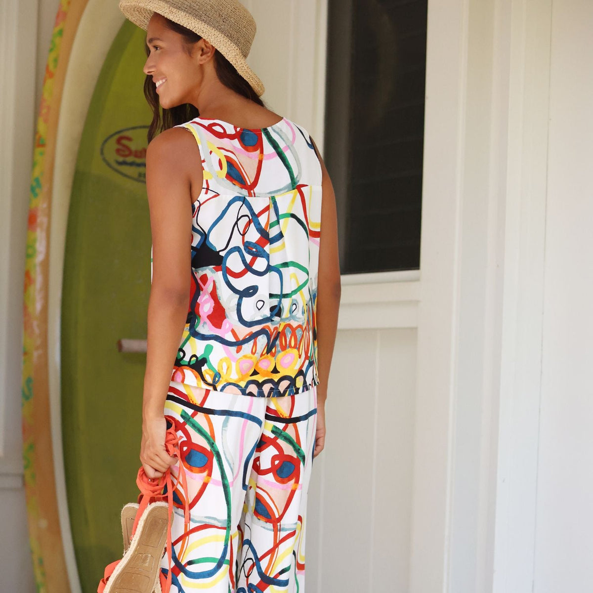 Cropped Wide Leg Pants- Loop De Loop