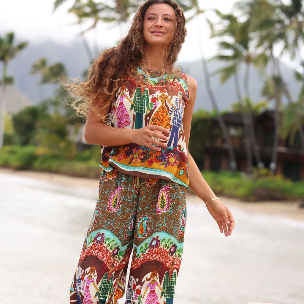 Cropped Wide Leg Pants - Jitterbug