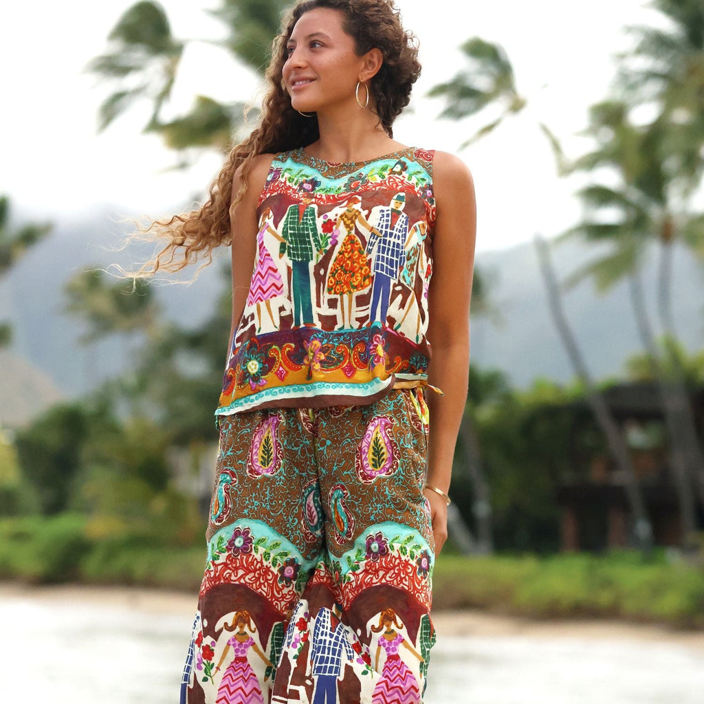 Cropped Wide Leg Pants - Jitterbug