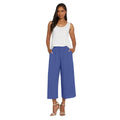 Solid Cropped Wide Leg Pants - Midnight Blue