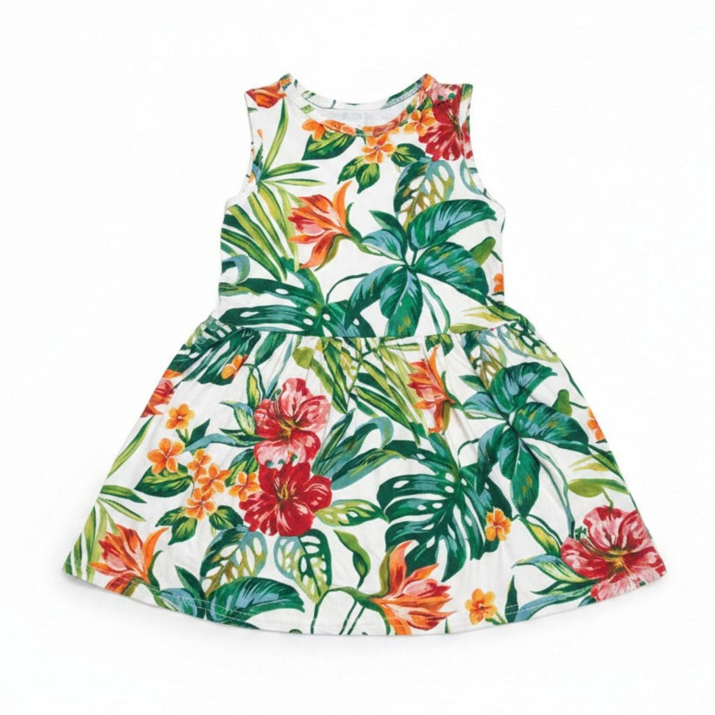 Baby/Toddler Girls Sleeveless Ruffle Dress - Tropical Vacation