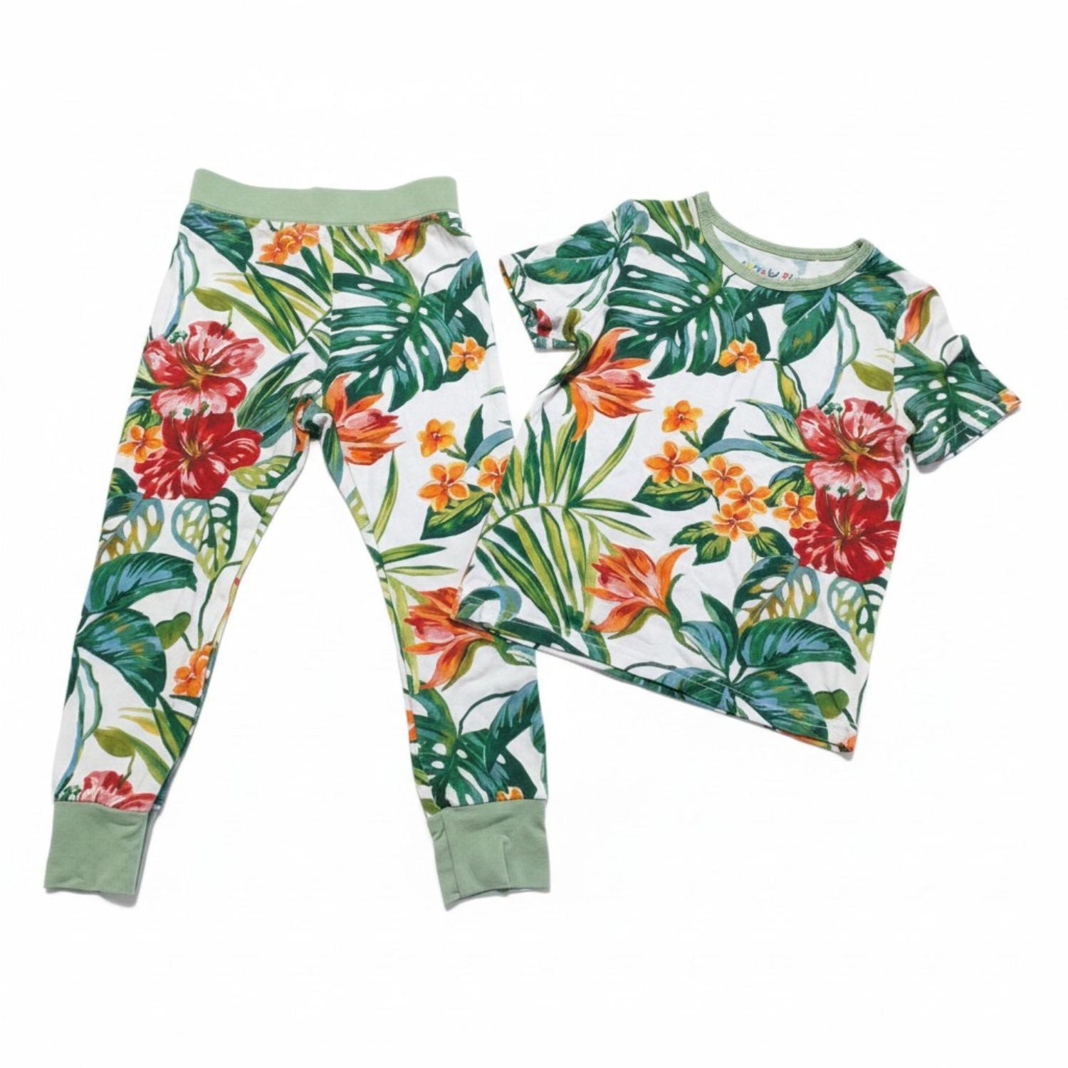 Toddler 2PC Short Sleeve Pant Set - Tropical Vacation