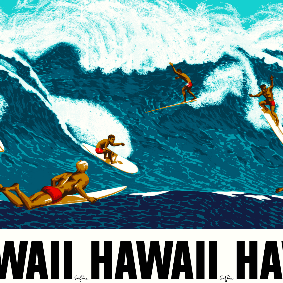 Men's Retro Aloha Shirt - Big Wave